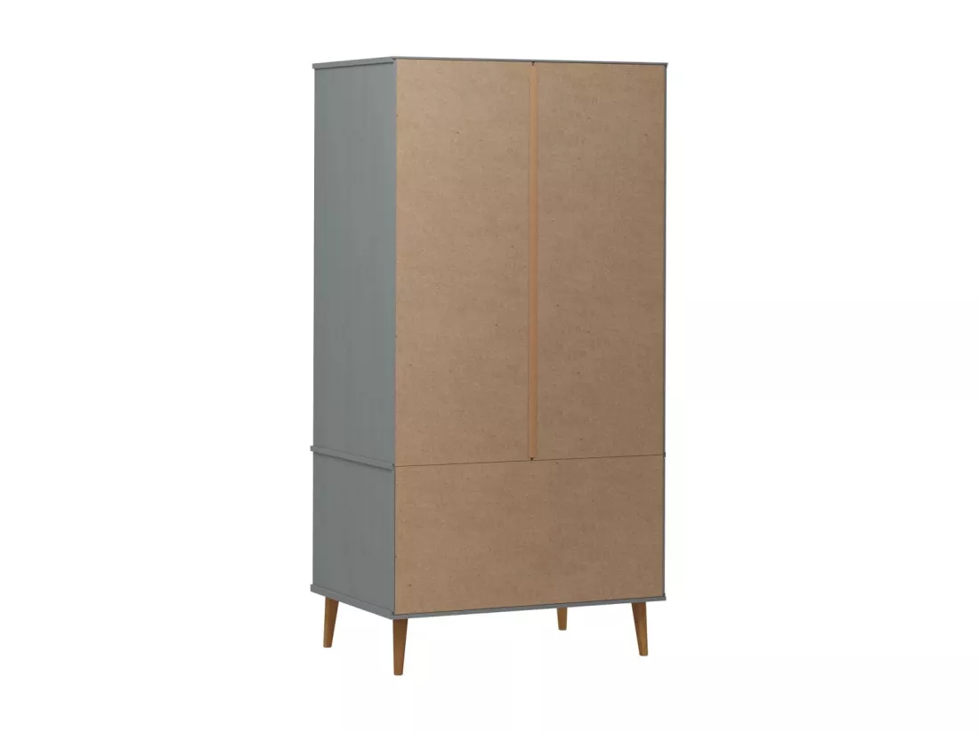 Garde-robe MOLDE Gris 90x55x175 cm Bois massif de pin