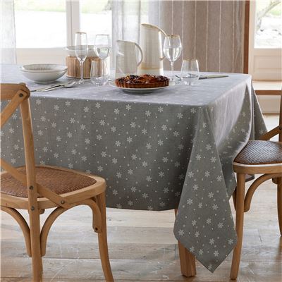 Nappe effet chiné imprimé flocons