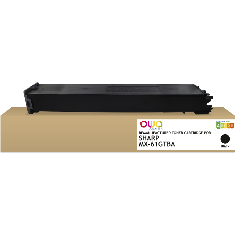 Toner remanufacturé OWA - standard - Noir - pour SHARP MX-61GTBA, SHARP MX-61GTBA