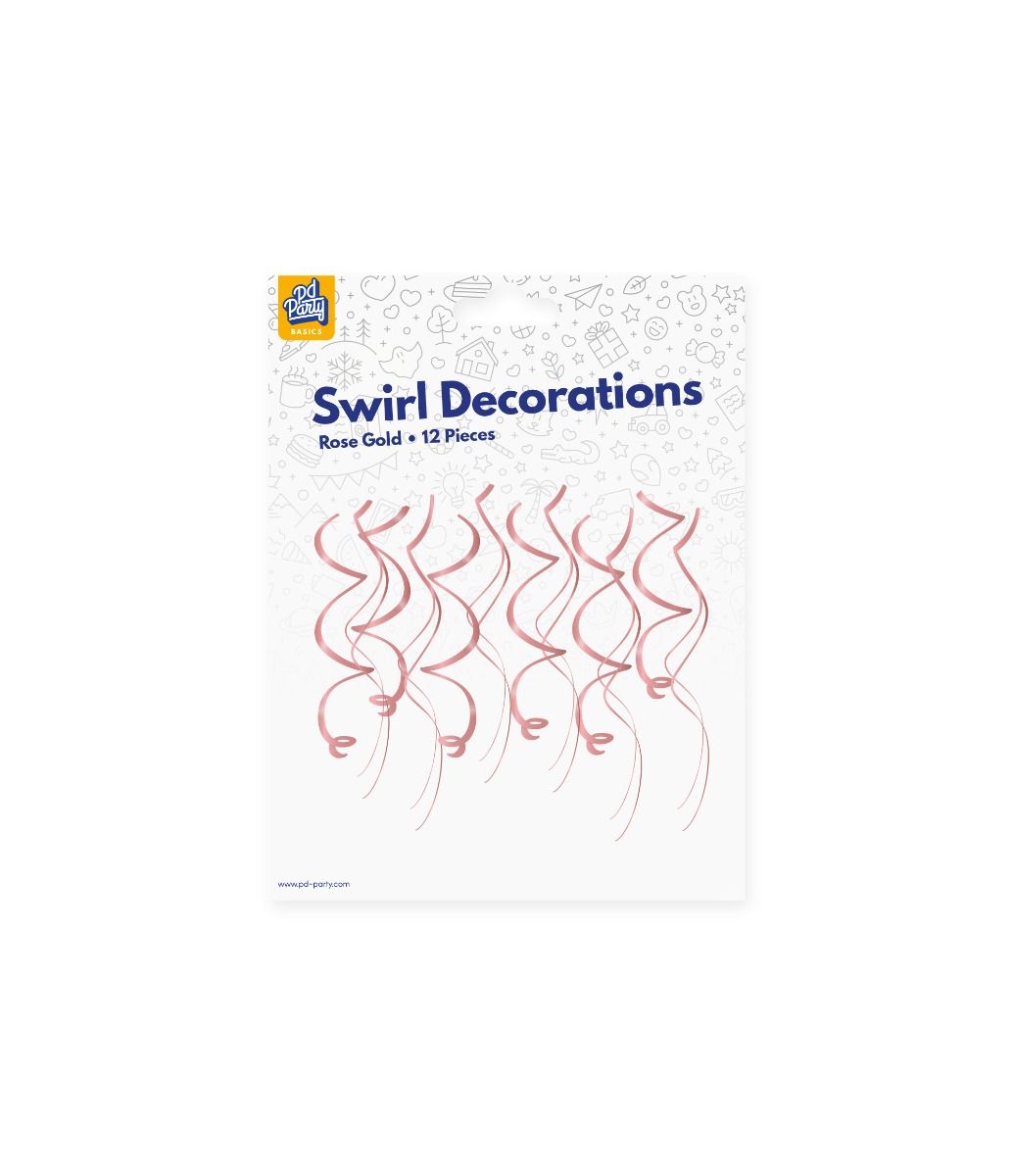 Rose Gouden Hangdecoratie Swirls 12st