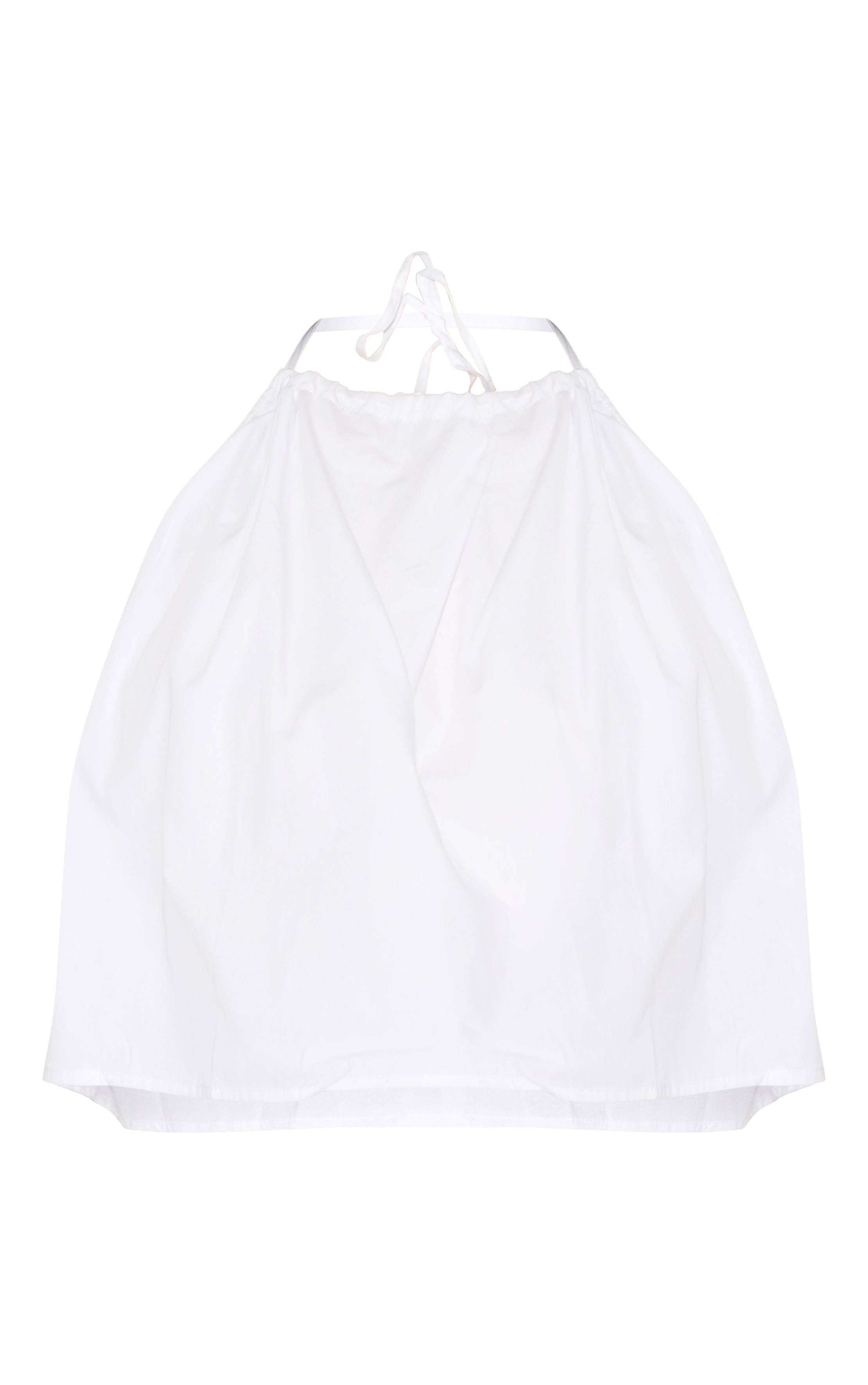 Blanc Haut Popeline Dos Nu Col Licou Ensemble Coordonné