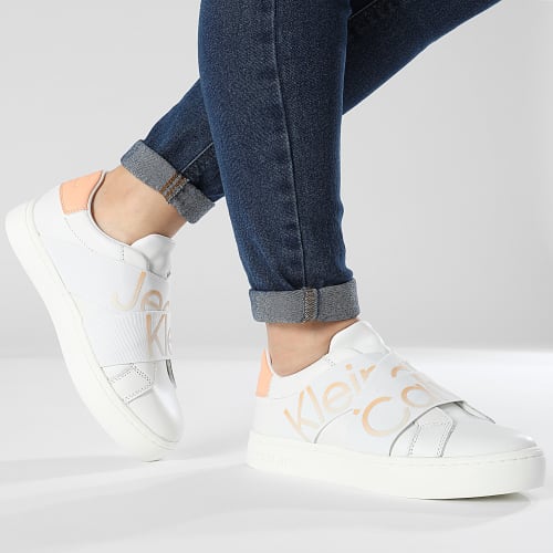 Baskets Femme Classic Cupsole 1443 Bright White Apricot Ice
