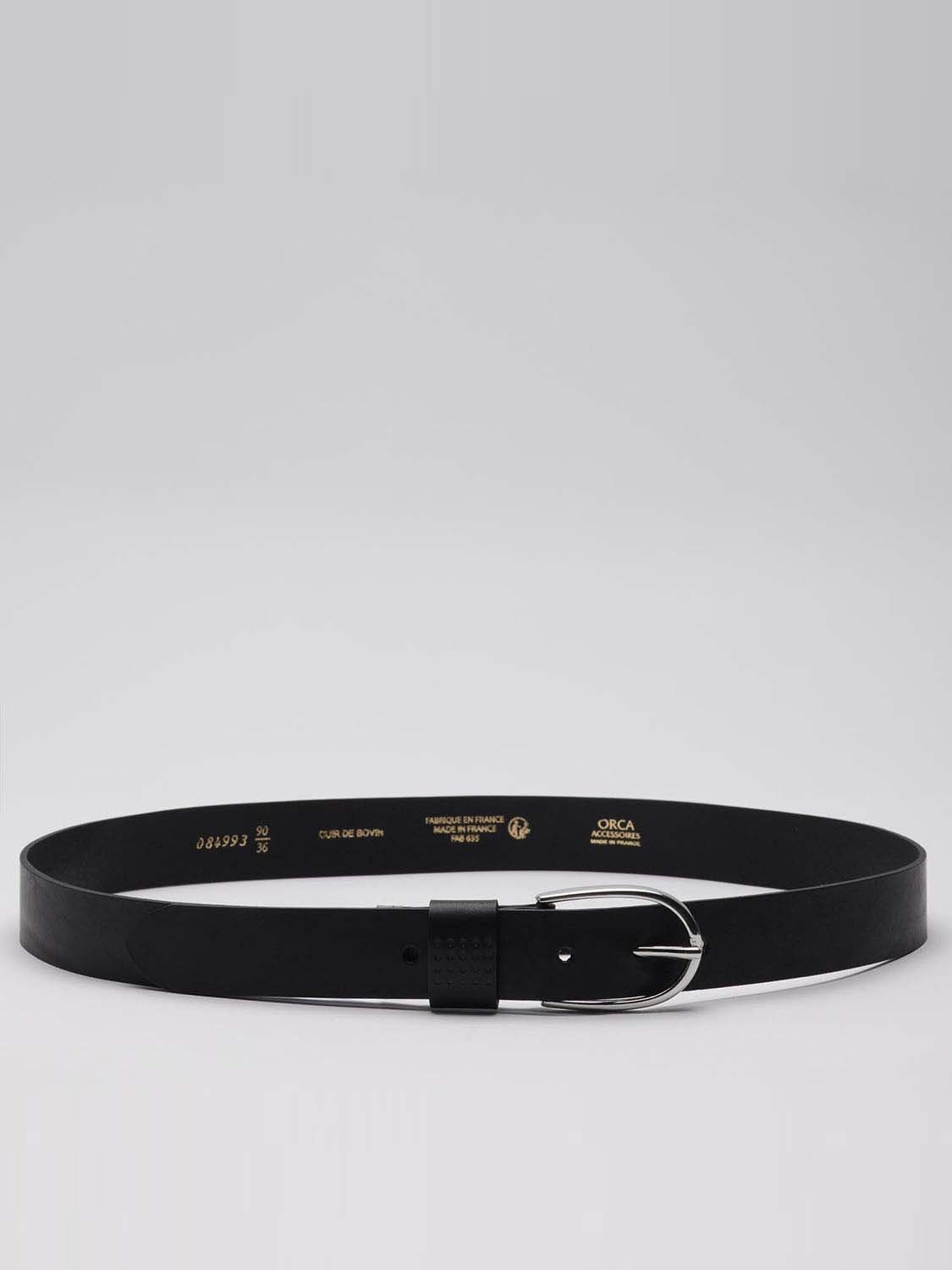 Ceinture Femme Cuir Grainé Noir