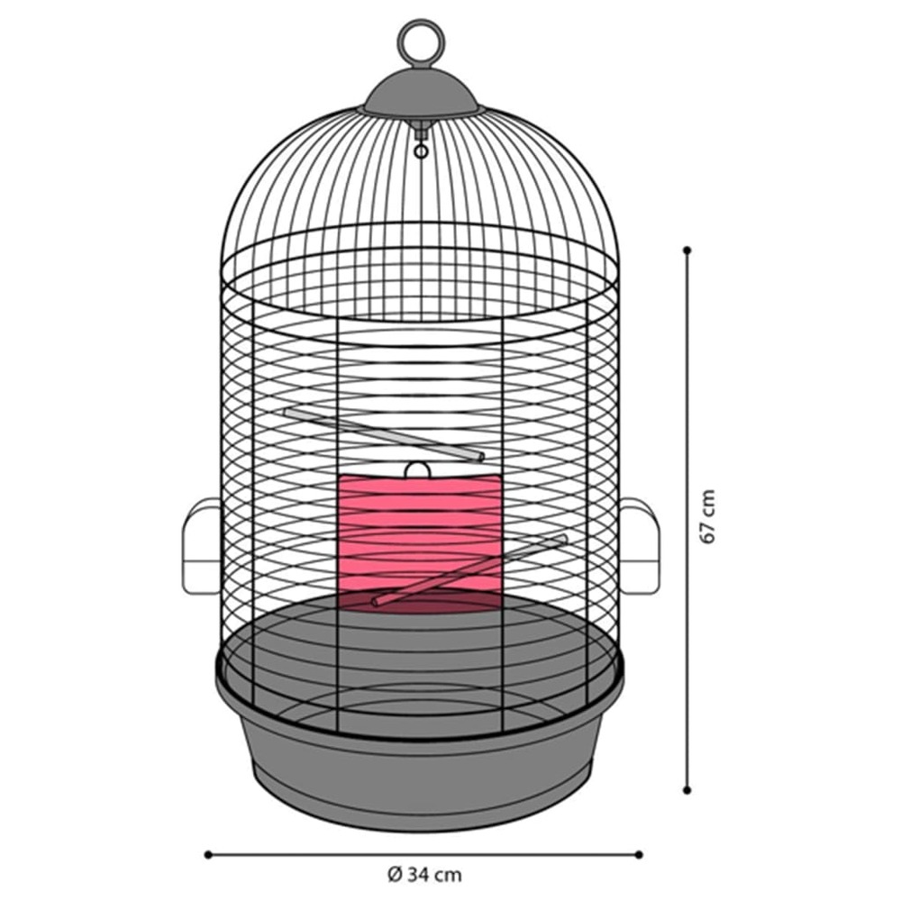 Cage à perruches sanna 2 34x34x67 cm noir