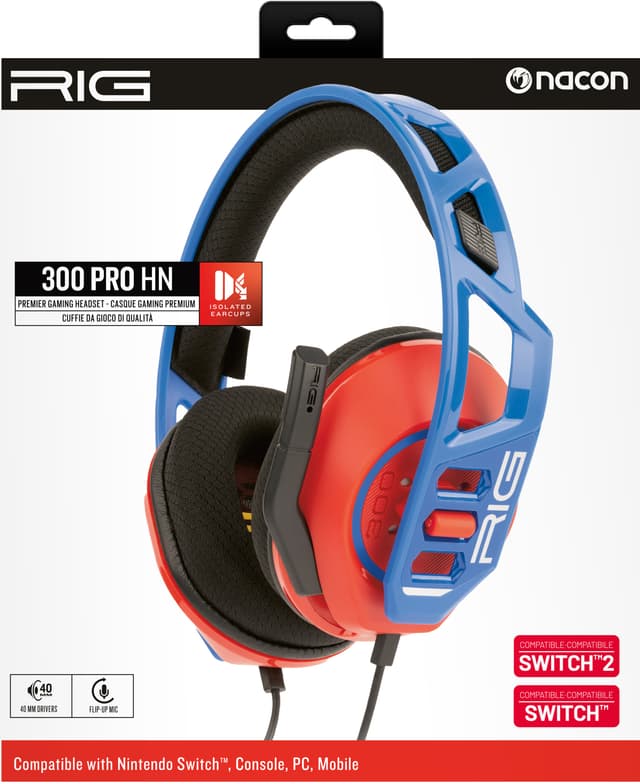 Rig 300 Pro Nintendo gaming headset (blå/rød)