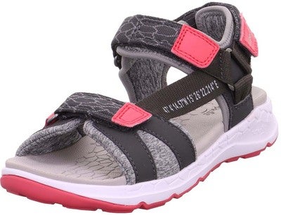 Superfit Criss Cross Sandaler, Grey/Pink