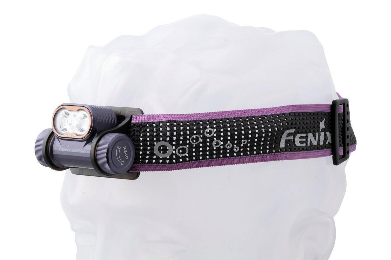 Fenix HM55R oplaadbare hoofdlamp, 1200 lumen, Dark Purple
