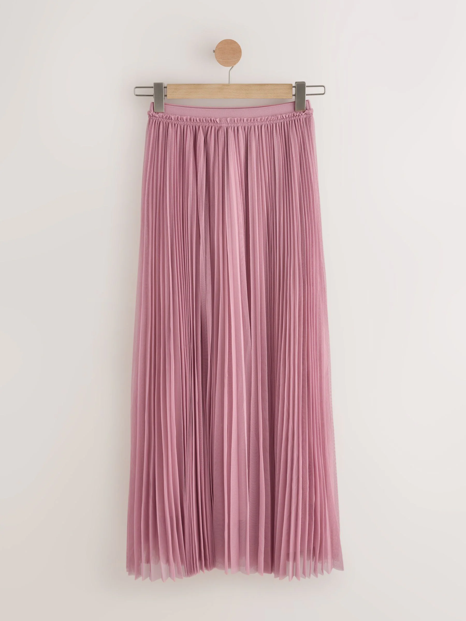 Roze - Pleated Mesh Tulle Maxi Skirt