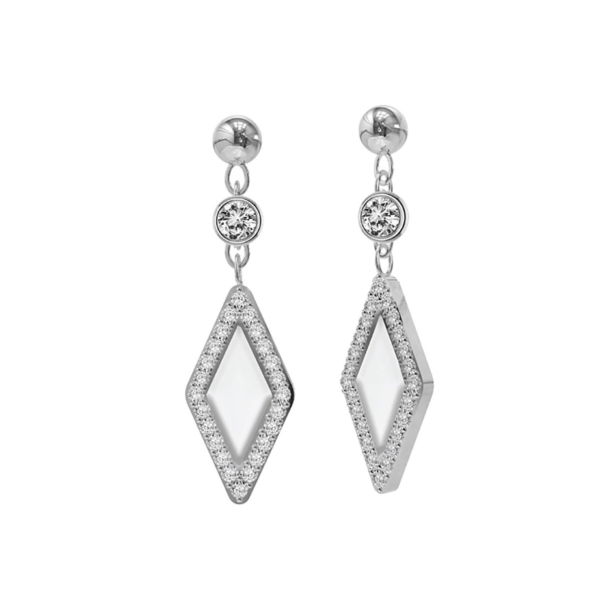 Boucles d'oreilles Fossil Be Iconic nacre et acier