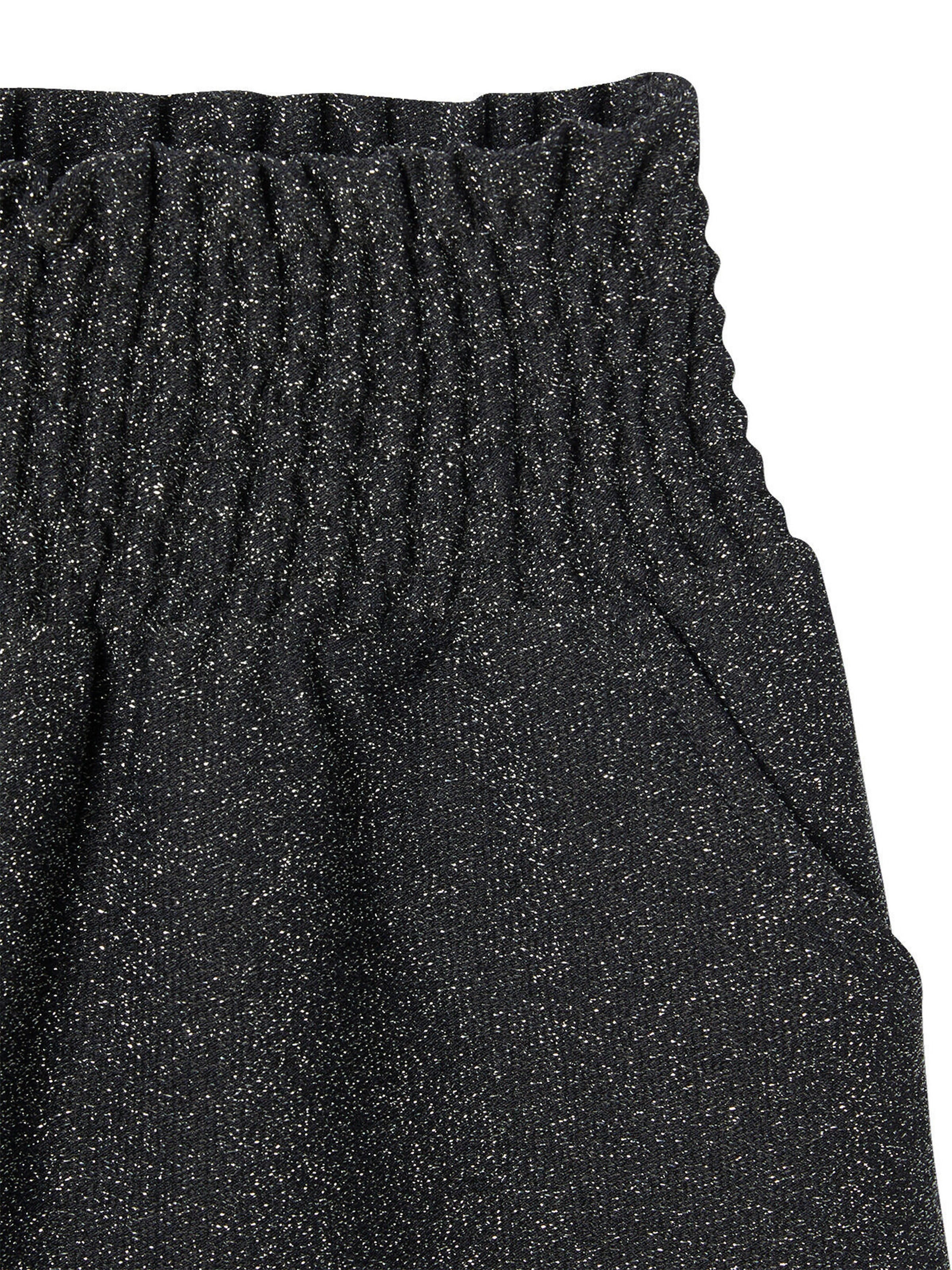 Vertbaudet Mädchen Shorts in Metallic-Optik anthrazit