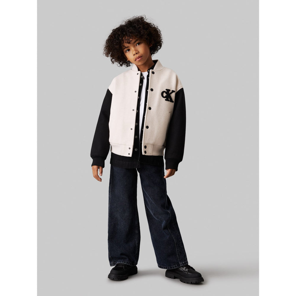 Køb Calvin Klein Oatmeal Heather Heather Varsity Jakke