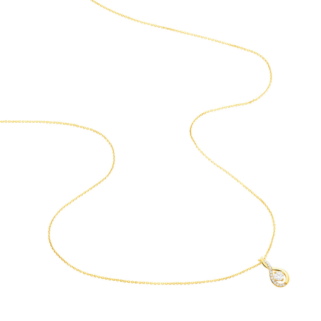 Collier Evana Or Jaune Oxyde De Zirconium
