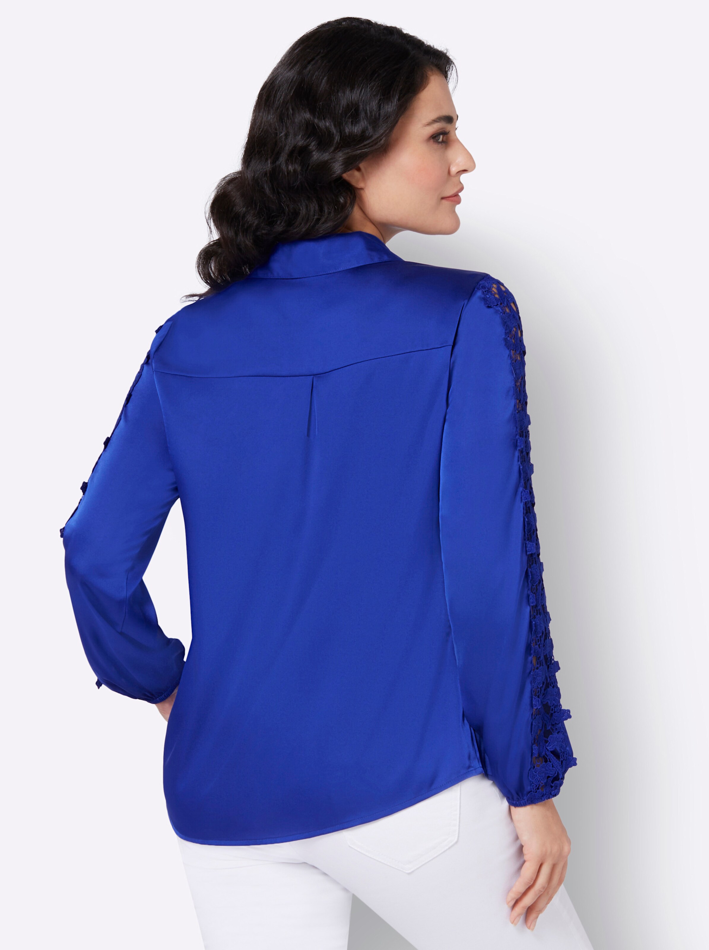 Bluse in royalblau