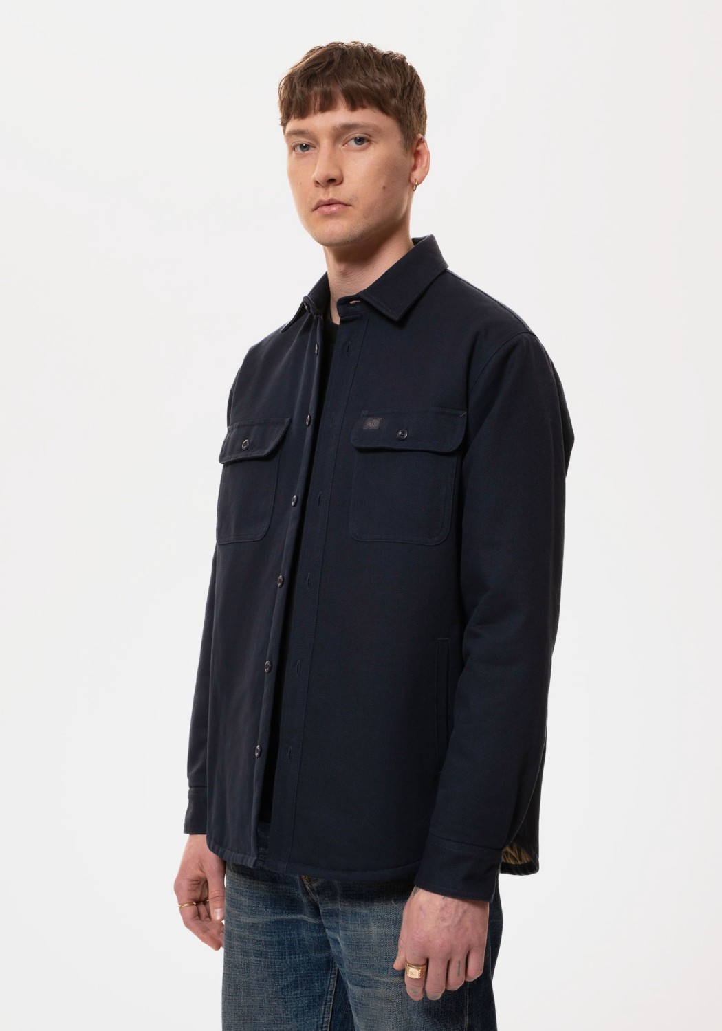 Nudie Jeans Overshirt Glenn Padded Shirt Navy