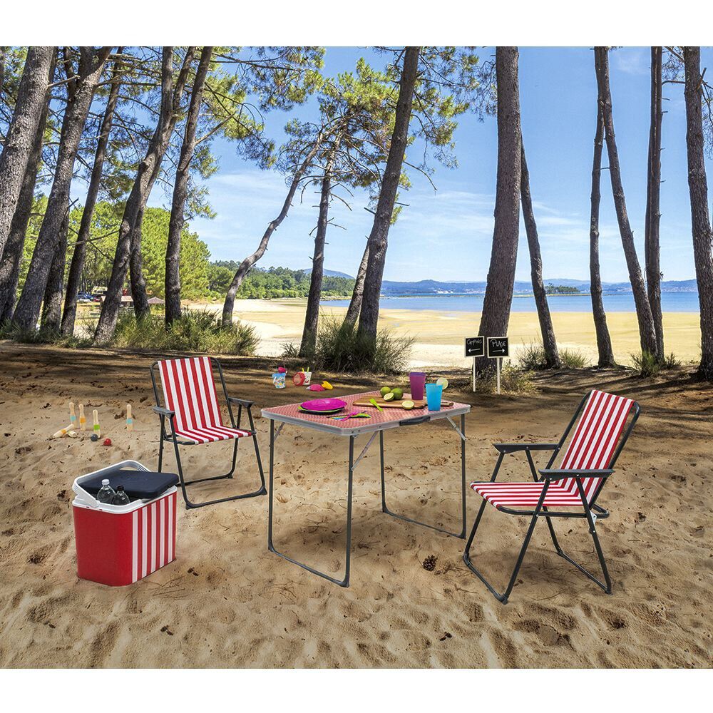 Fauteuil de camping Eskale pliable rouge et blanc