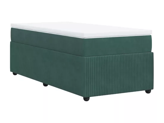 Sommier à lattes de lit avec matelas Vert foncé 90x190 cm