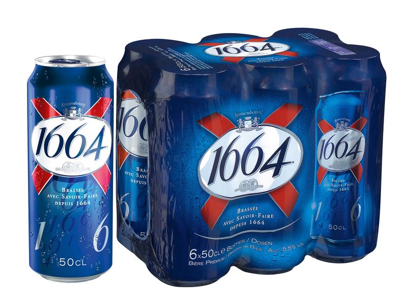 Kronenbourg Bier 1664 6 Stück x 0.5 l Erfrischendes Lagerbier aus Frankreich