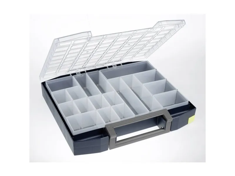 raaco Boxxser 80, Værktøjskasse, Polykarbonat (PC), Polypropylen, Blå, Transparent, 20 kg, Hængsel, 465 mm