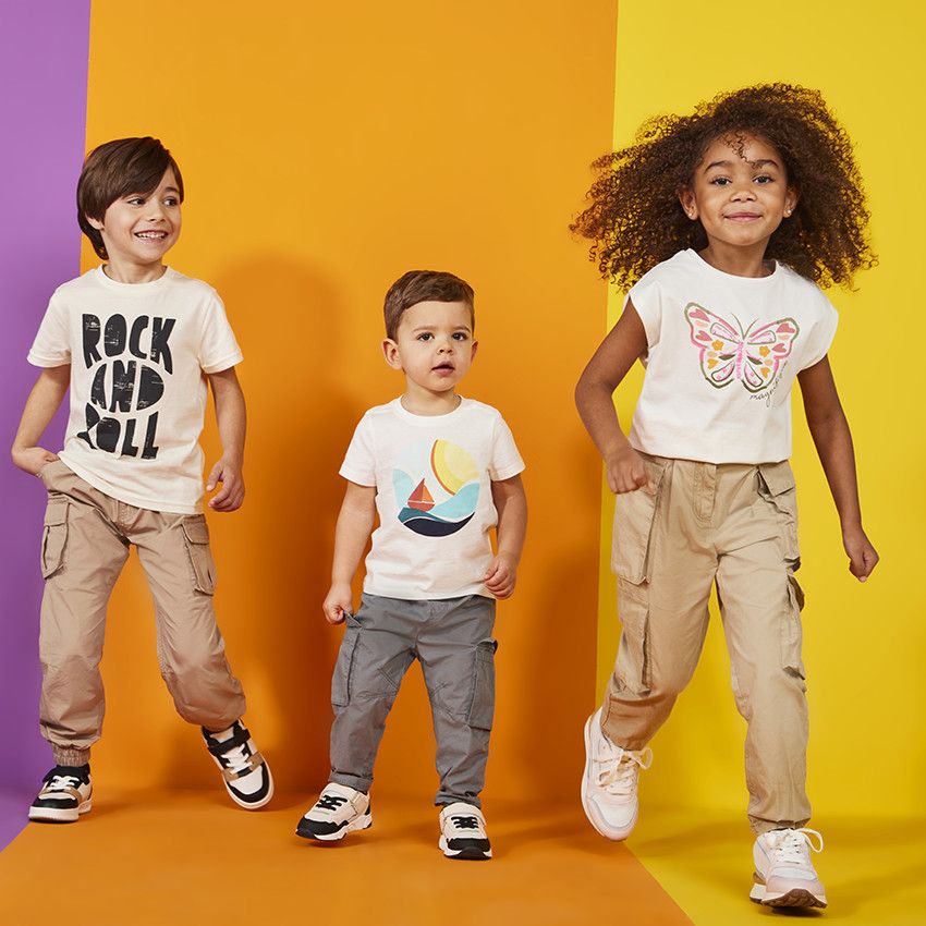 T-shirt manches courtes print fantaisie pour garçon - Ecru