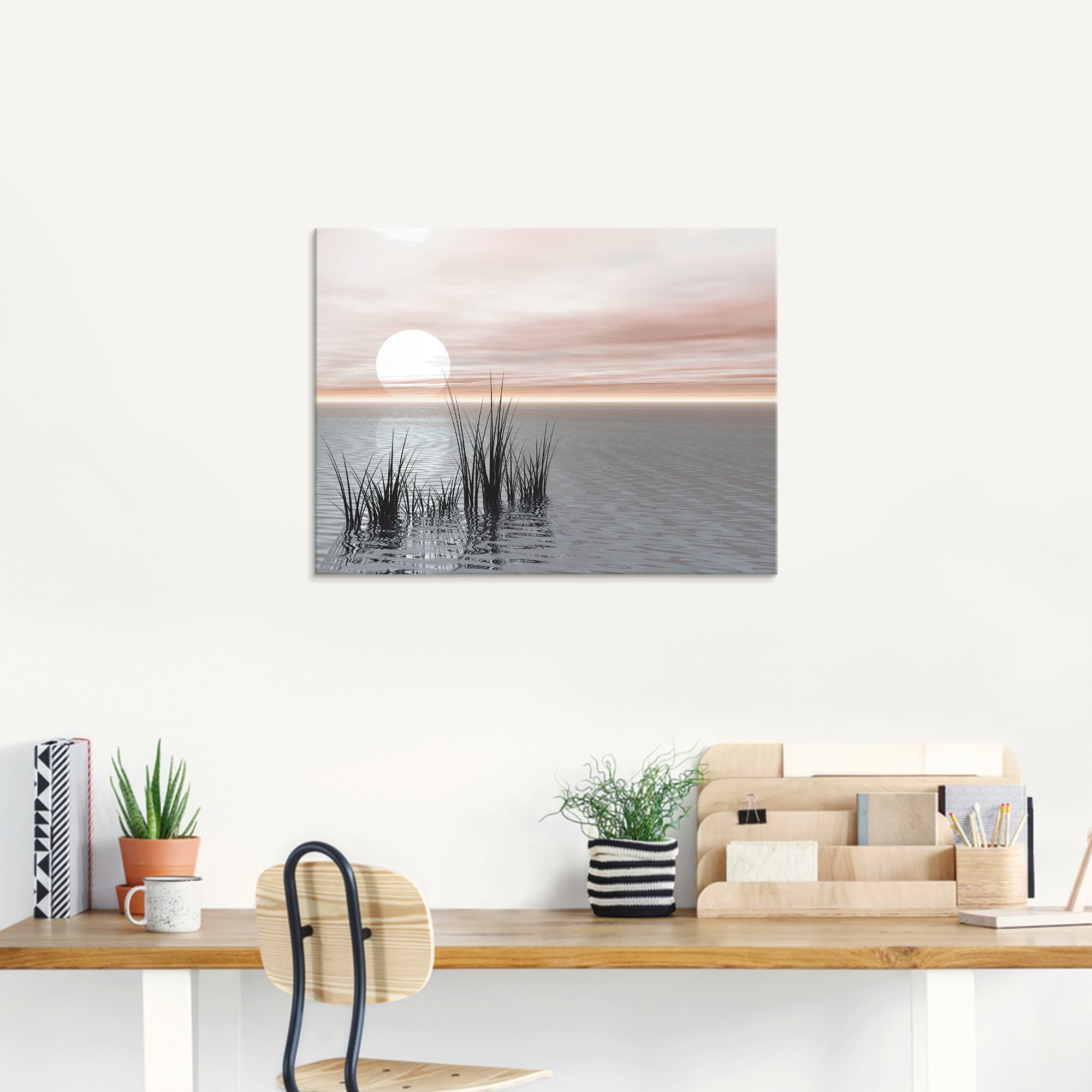 Artland Glasbild »Sonnenuntergang mit Schilf« Sonnenaufgang & -untergang 1 Stk. tlg. in verschiedenen Grössen