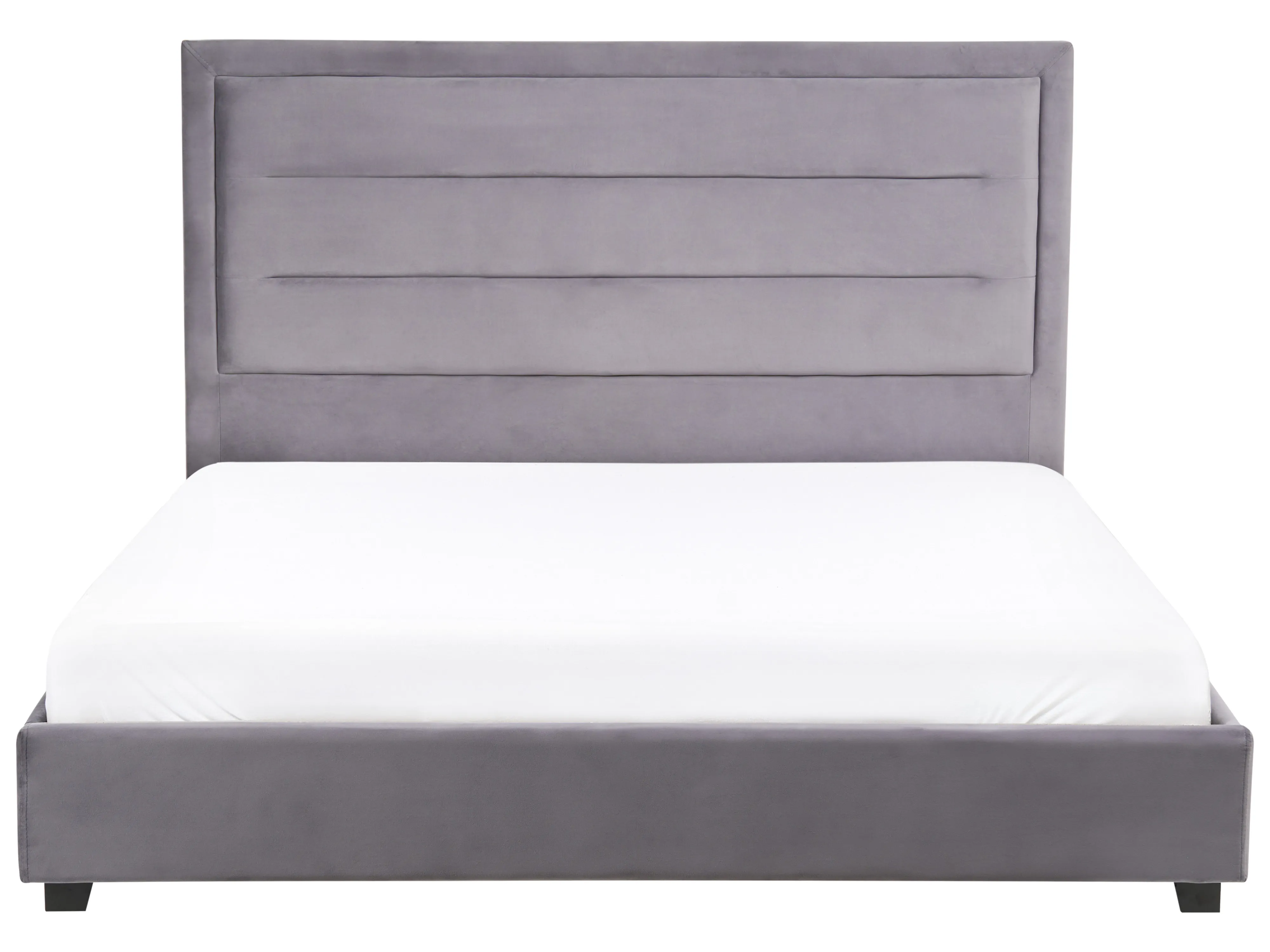 Bed Fluweel ROUEN 160 x 200 cm Donkergrijs
