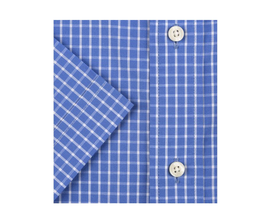 Chemise bleue à carreaux blancs - Poche - TRAVIS MC