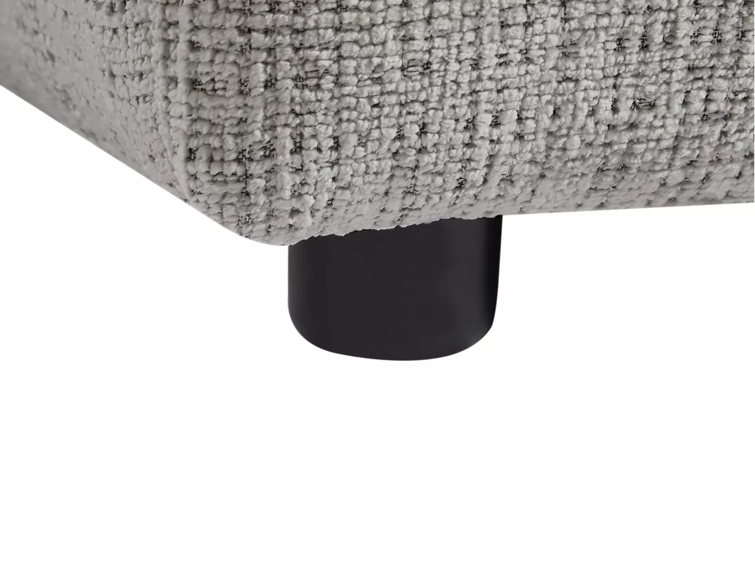 Canapé d'angle droit en tissu texturé gris NOSAVO