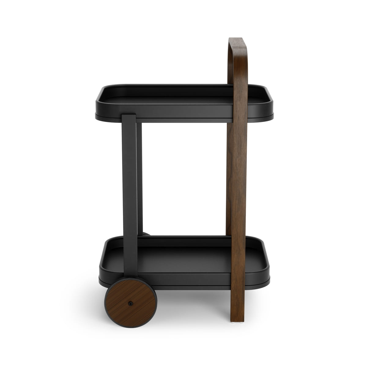 Trolley Bellwood bar en serveerwagen zwart/walnoot