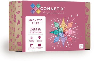 Connetix Magnetiske Byggeklosser Pastel Geometry Pack 40 Deler