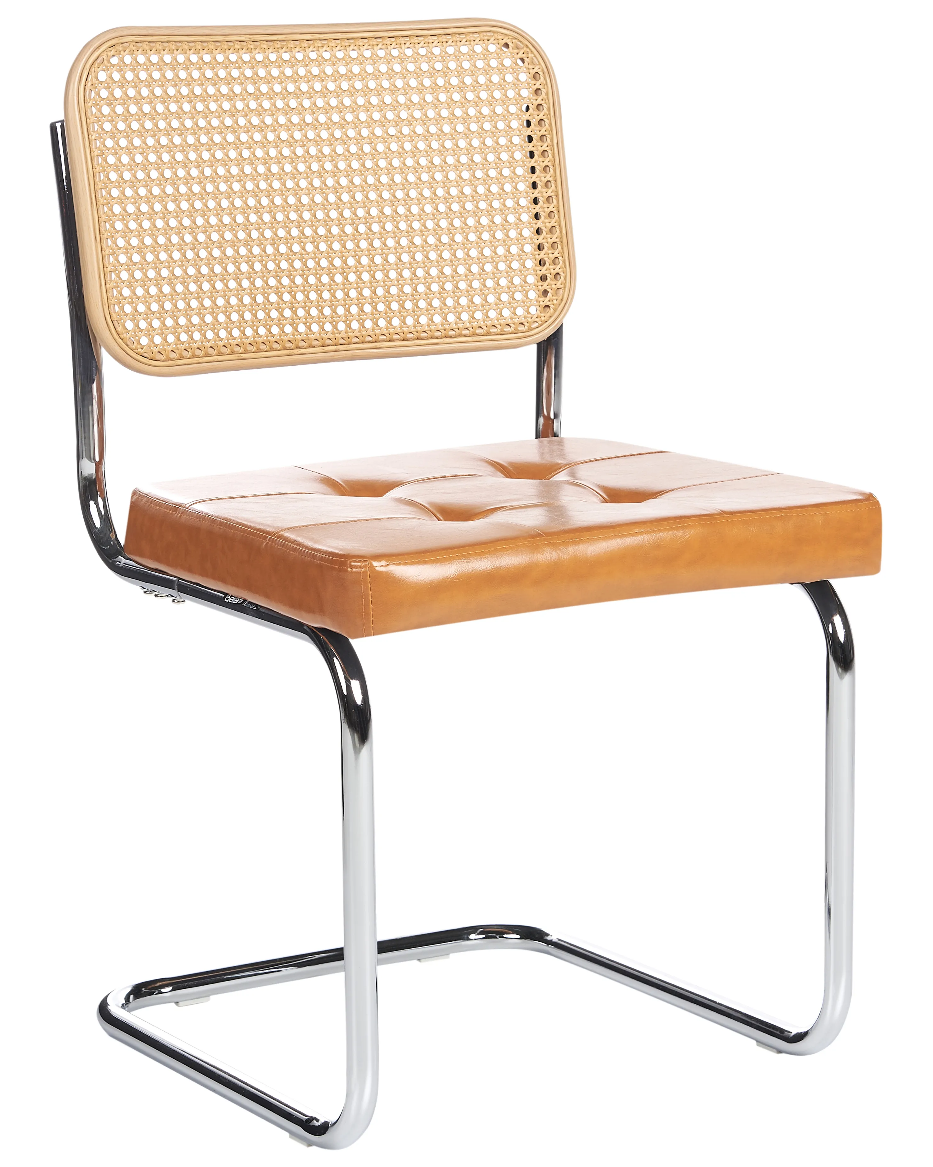 Set van 2 eetkamerstoelen ETHETE Kunstleer Goudbruin