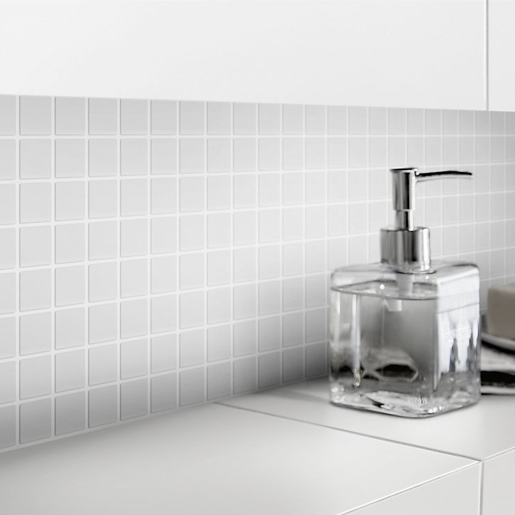 Mosaïque blanc 30x30cm Plain carré GoodHome