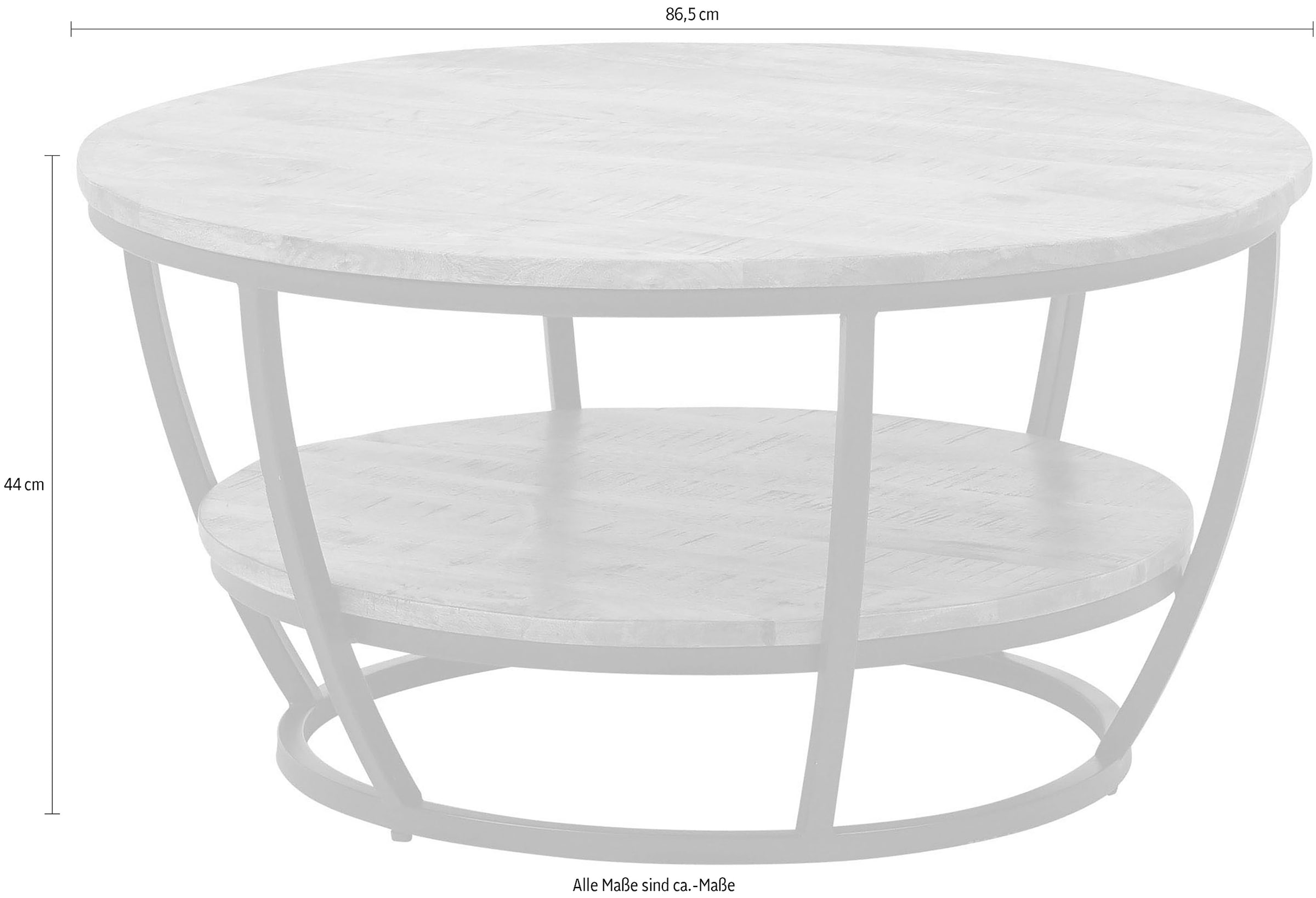 Stolkom Couchtisch »Jambi, TOPSELLER!« Couchtisch, OTTOs Choice,  rund Massivholz mit Ablage