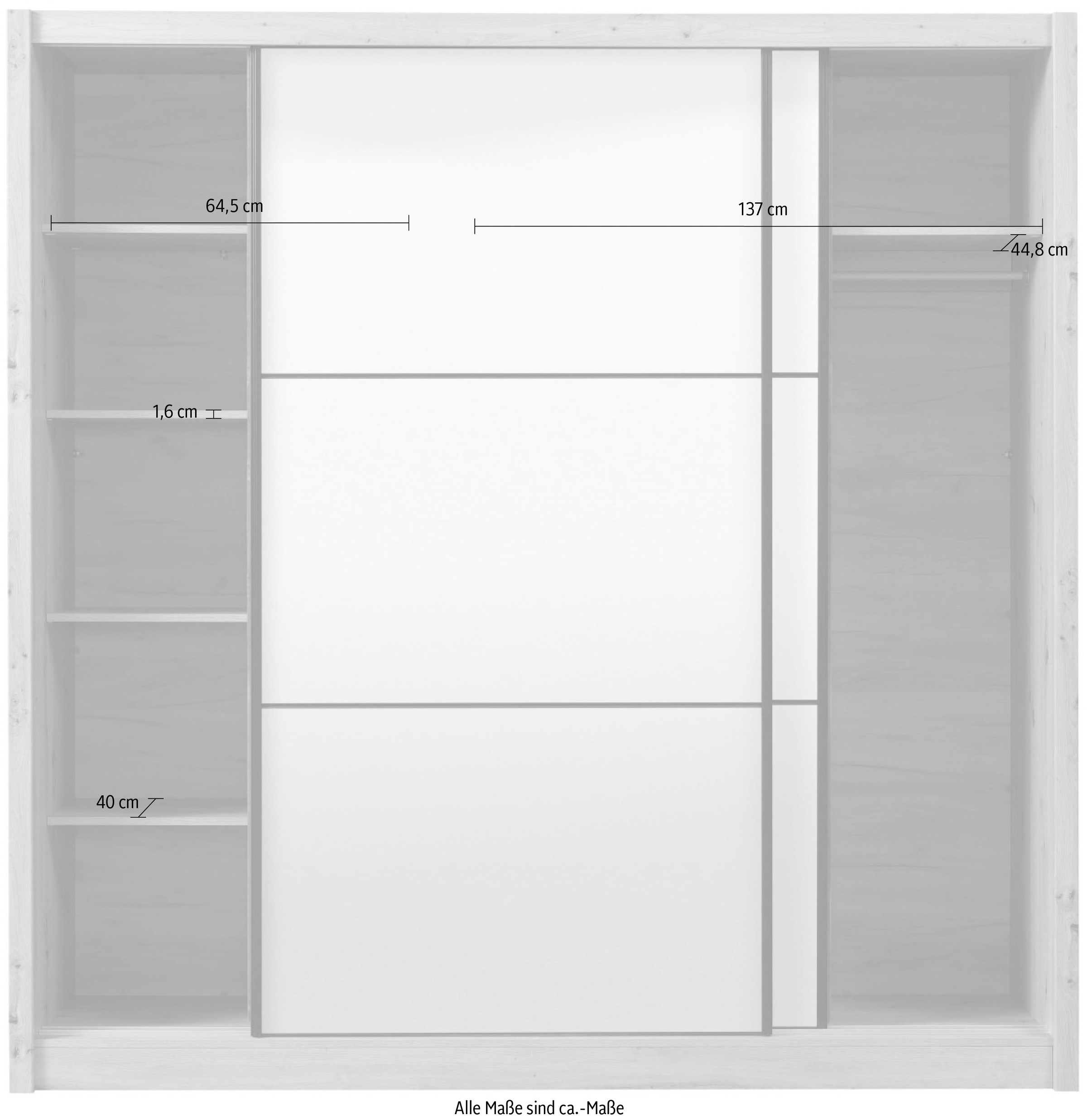 INOSIGN Schwebetürenschrank »Navara Kleiderschrank mit Spiegel Wäscheschrank« mit kompletter Spiegelfront, FSC®-zertifiziert, 213,5x215,5x61cm