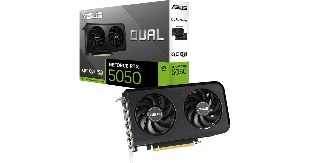 ASUSDUAL GeForce RTX 5050 OC 8GB grafische kaart  (3x DisplayPort, 1x HDMI 2.1, DLSS 4)
