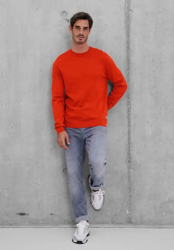 Softer Mouliné Pullover - soft flame red