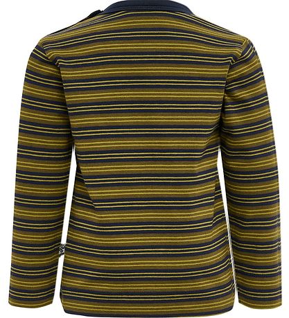 Hummel Bluse - HmlUnited T-Shirt l/æ - Stribet - Blåck Iris/ Grøn