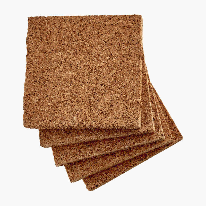 Avstandsplate, kork, 70 x 70 x 10 mm, 25 stk.