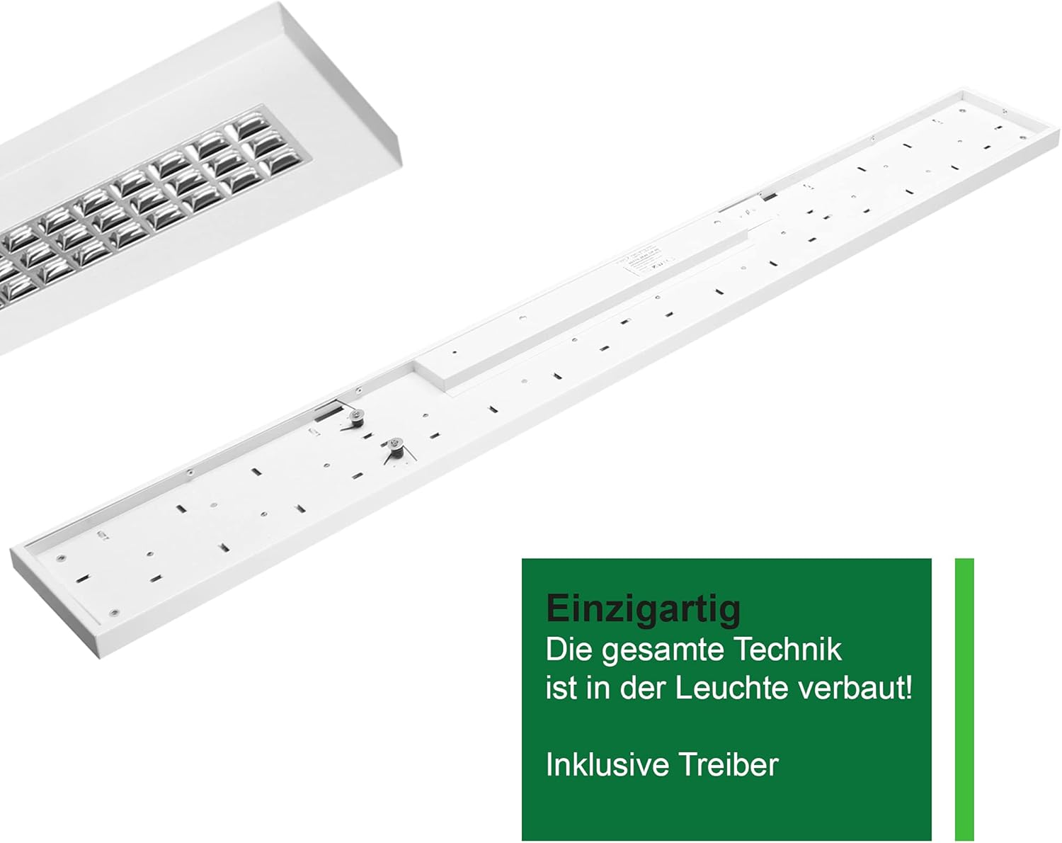 Hochwertige LED Pendelleuchte Mit Mikrolamellenraster 120cm 36 Watt 4000 Lumen 4000 Kelvin Neutralweiss Büroleuchte Deckenleuchte Bürobeleuchtung Rasterleuchte Deckenlampe Bürolampe