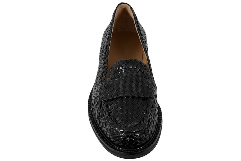 ANGULUS LOAFERS I SORT GLAT SKIND MED FLET
