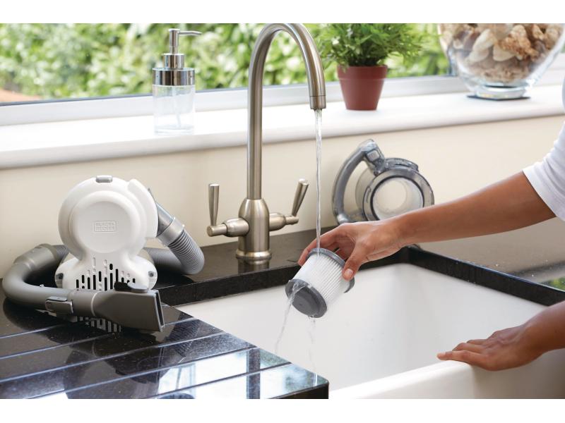 BLACK DECKER Akku-Handsauger Dustbuster Flexi Silber Portabler Akku-Staubsauger mit Schnellladefunktion
