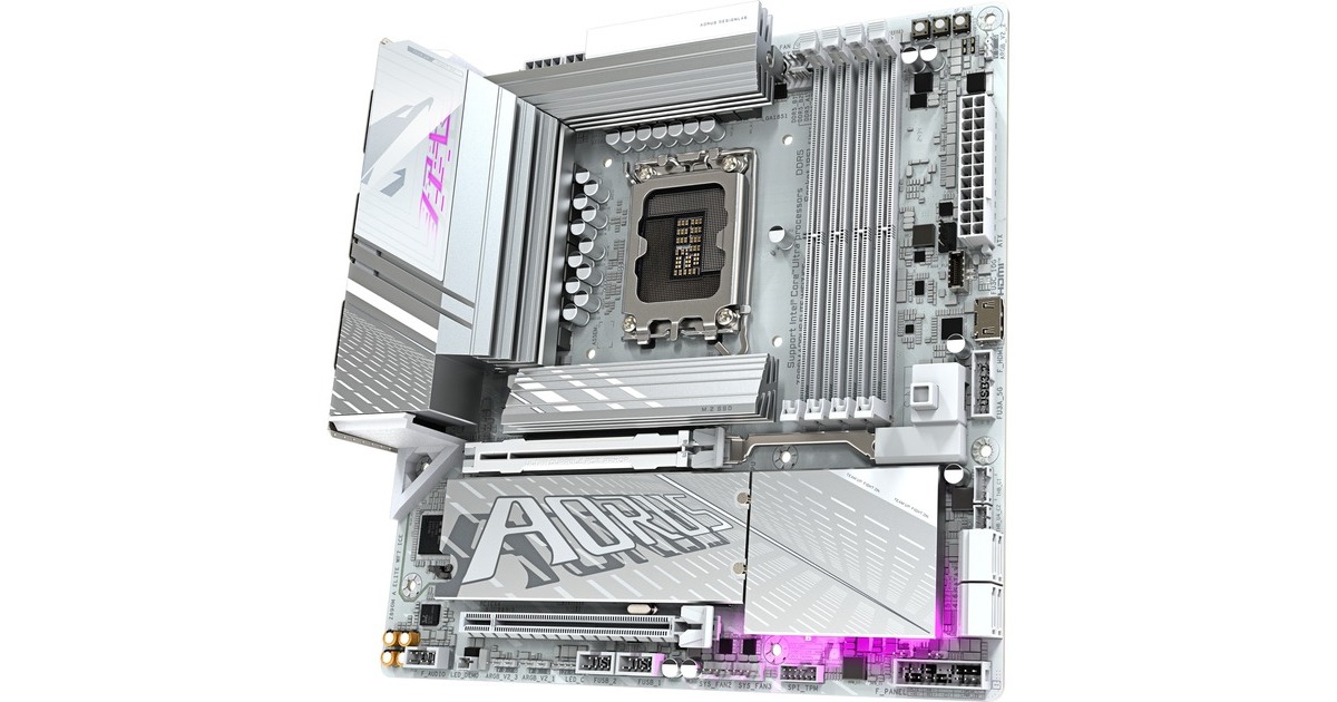 GIGABYTEZ890M AORUS ELITE WF7 ICE socket 1851 moederbord  (RAID, 2.5Gb-LAN, Wi-Fi 7, BT, Sound, µATX)
