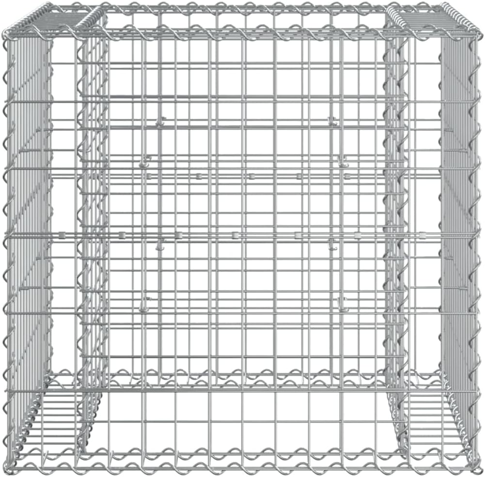 Gartenbank mit Gabionen - Sitzbank aus Holz und Stein, Witterungsbeständig mit Lehne, Natürliche Douglasie - 192 x 71 x 65,5 cm