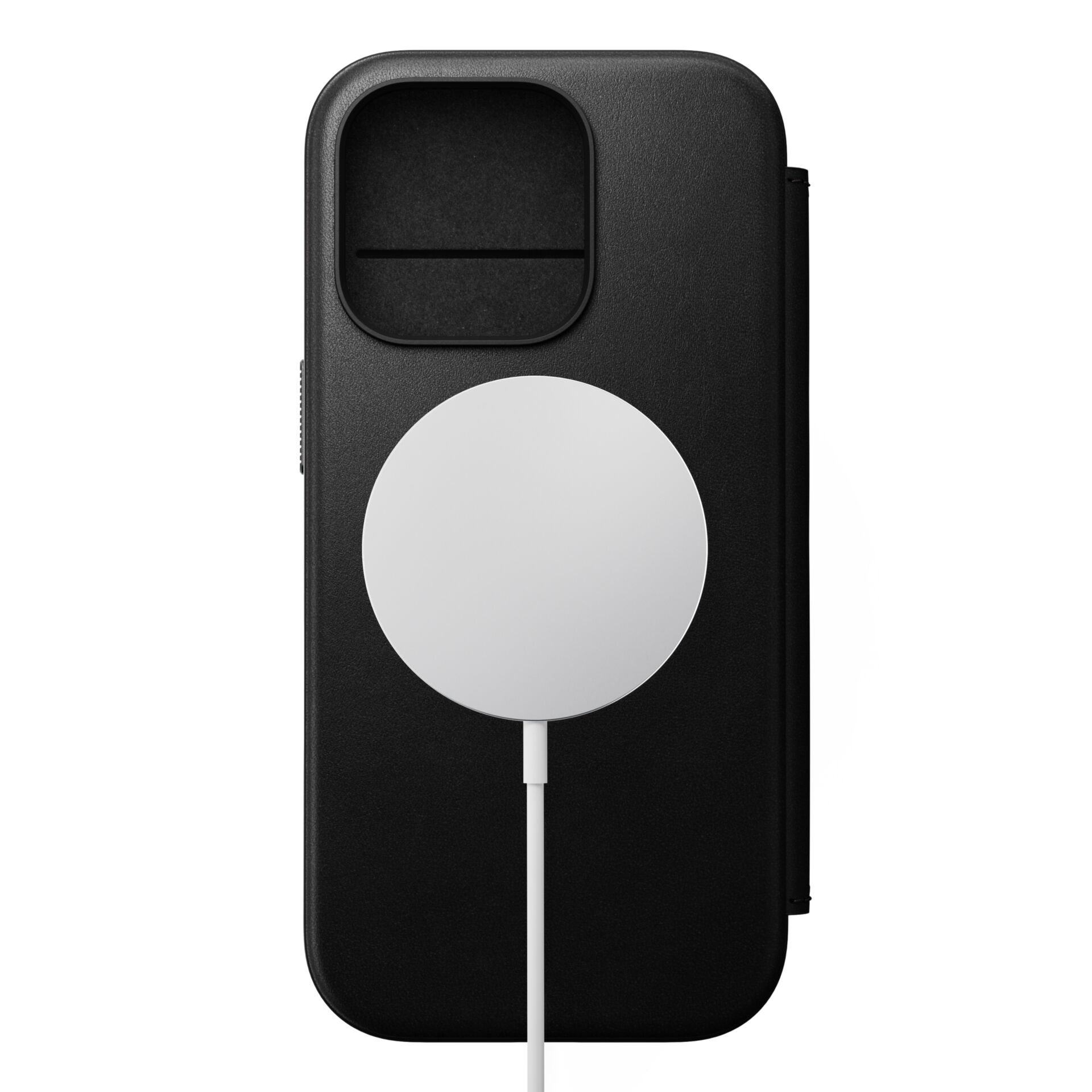 iPhone 16 Pro Max MagSafe Echtleder Tasche Modern Leather Folio (NM01675785) - Schwarz