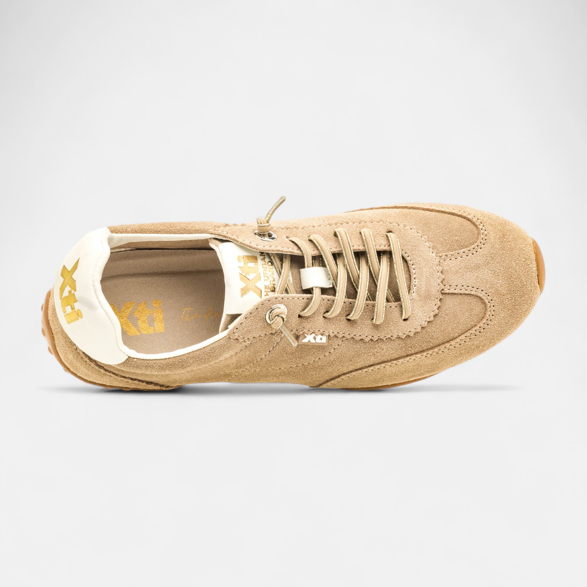 Baskets basses Femme en cuir taupe