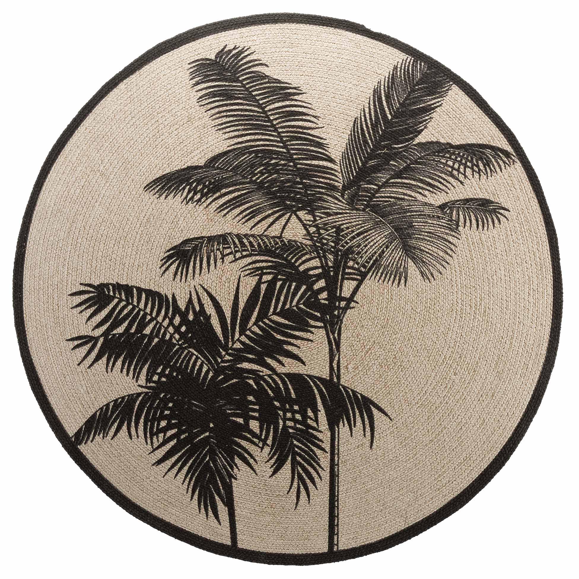 TAPIS ROND D.120CM COTON IMPRIME TROPIC NATURE
