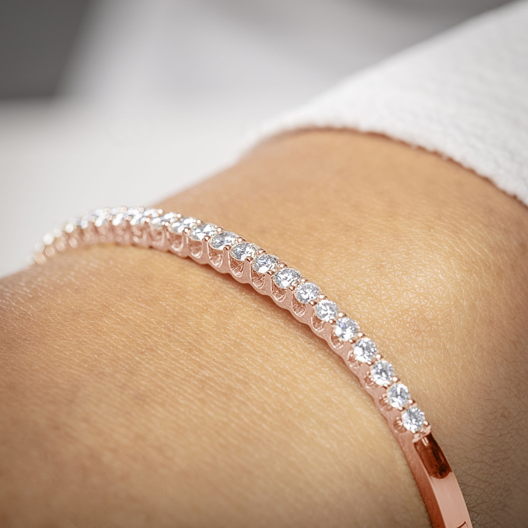 2.00 Karat Diamantarmreif oval 750/18 K Roségold