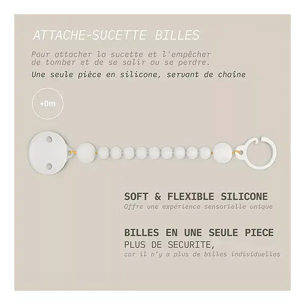 Prendedor de chupeta de silicone Suavinex, cor Essence Nude