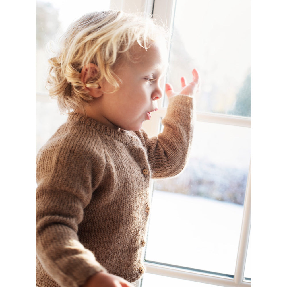 Køb Serendipity Beige Baby Alpaca Suri Cardigan
