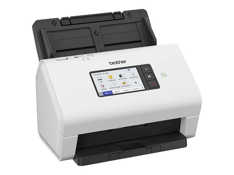 Brother ADS-4900W - Dokumentscanner - Dual CIS - Duplex - A4 - 600 dpi x 600 dpi - op til 60 ppm (mono) / op til 60 ppm (farve) - ADF (100 ark) - op til 9000 scanninger pr. dag - USB 3.0, LAN, Wi-Fi(n), USB 2.0 (Host)