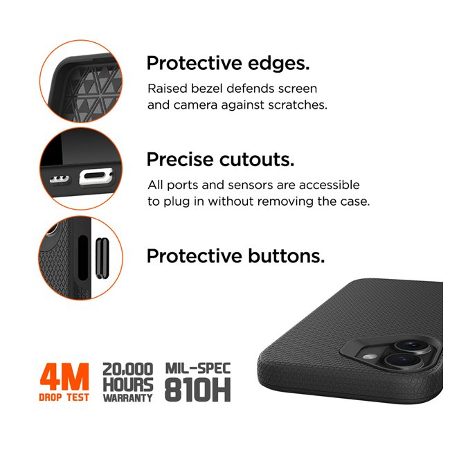 iPhone 16 MagSafe North Case Premium Hybrid Schutzhülle (EGCA00693) - Schwarz